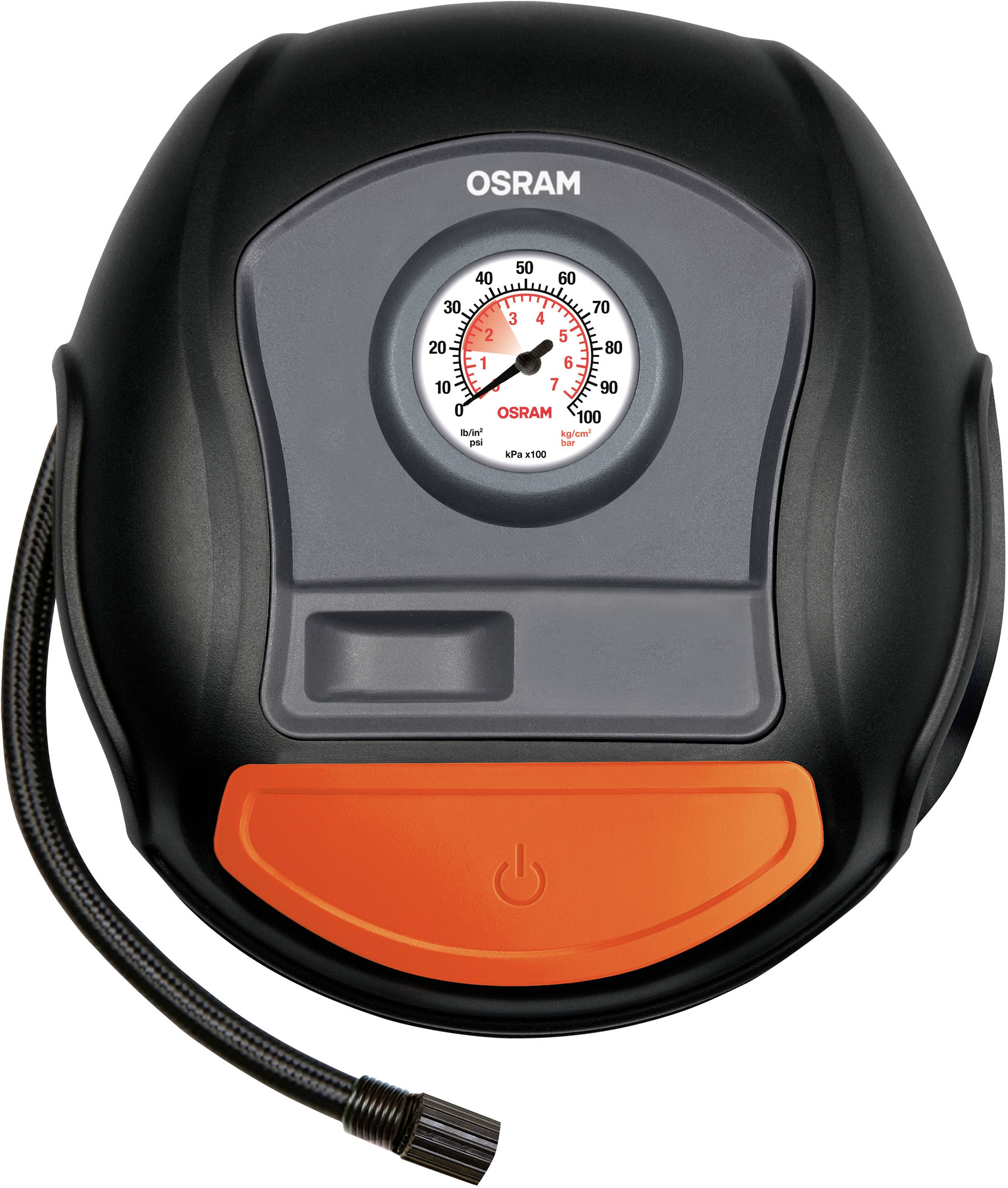 Osram Automotive OTI200 Compresseur manomètre analogique, range-câble et support de câble, protection contre les surcharges
