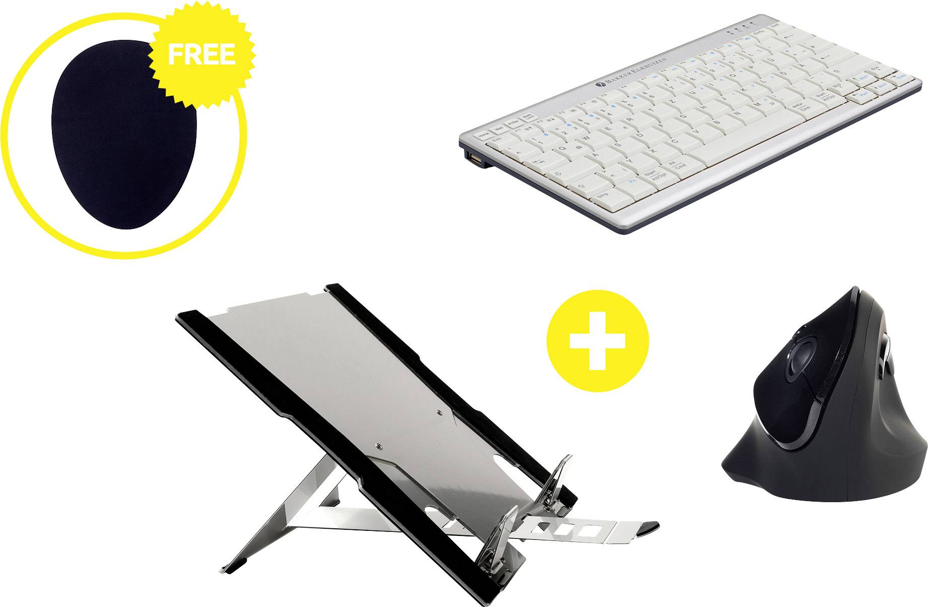 BakkerElkhuizen Homeworking Box Professional PLUS DE Set pour le télétravail noir,argent