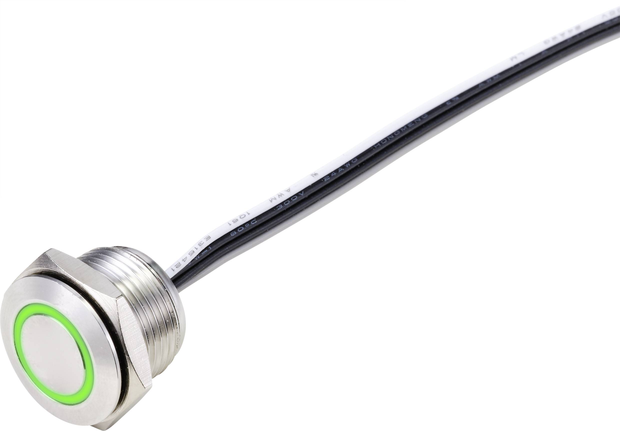 TRU COMPONENTS TC-9219104 Bouton-poussoir 24 V/DC 50 mA 1 x Off/(On) à rappel vert IP40 1 pc(s)