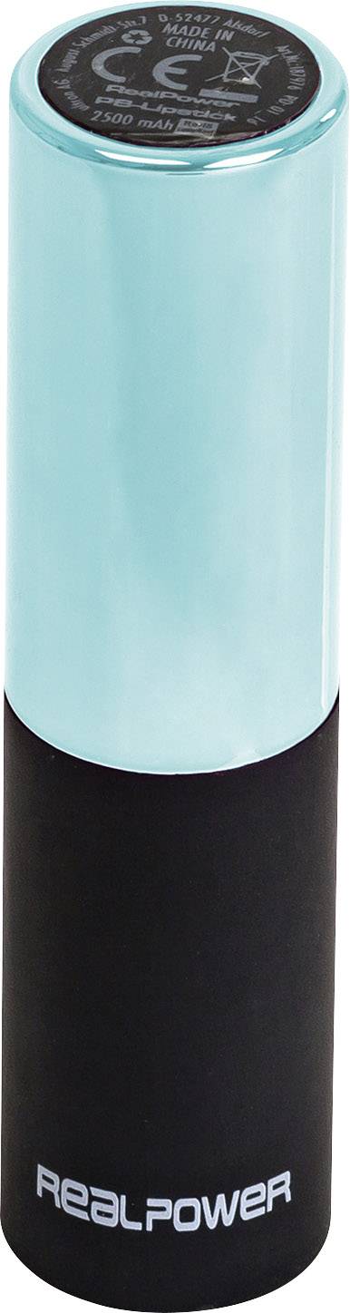 RealPower PB-Lipstick Powerbank (batterie supplémentaire) 2500 mAh Li-Ion vert