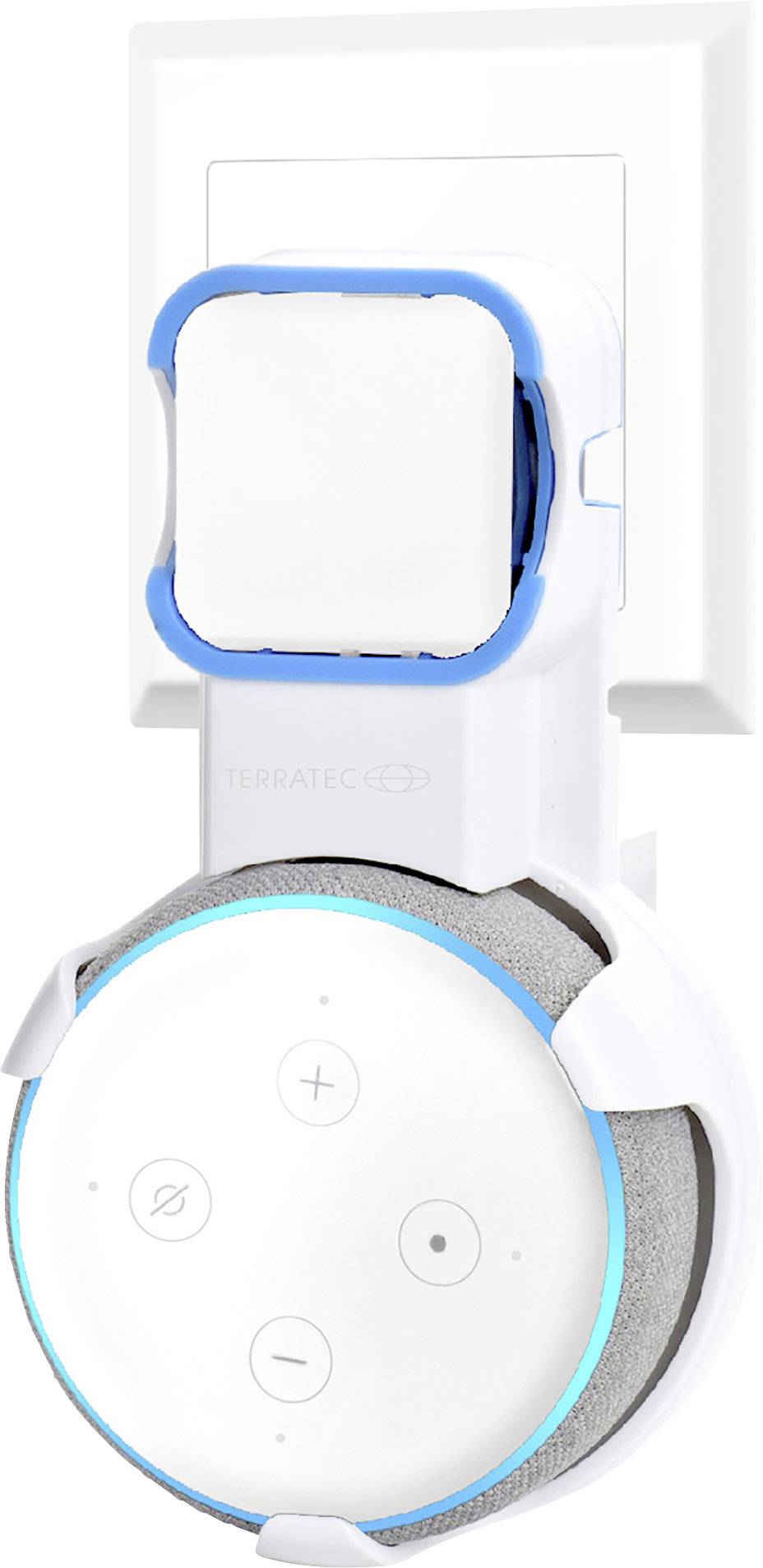 Terratec Hold ME Echo Support mural blanc Adapté pour (assistant vocal):Amazon Echo Dot