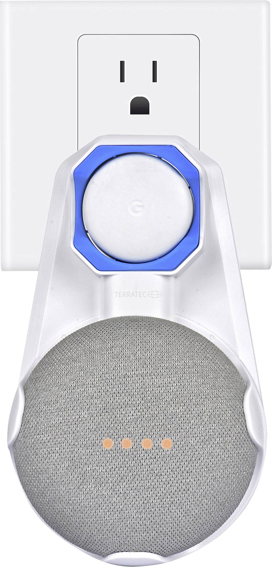Terratec Hold ME Google Support mural blanc Adapté pour (assistant vocal):Google Home Mini