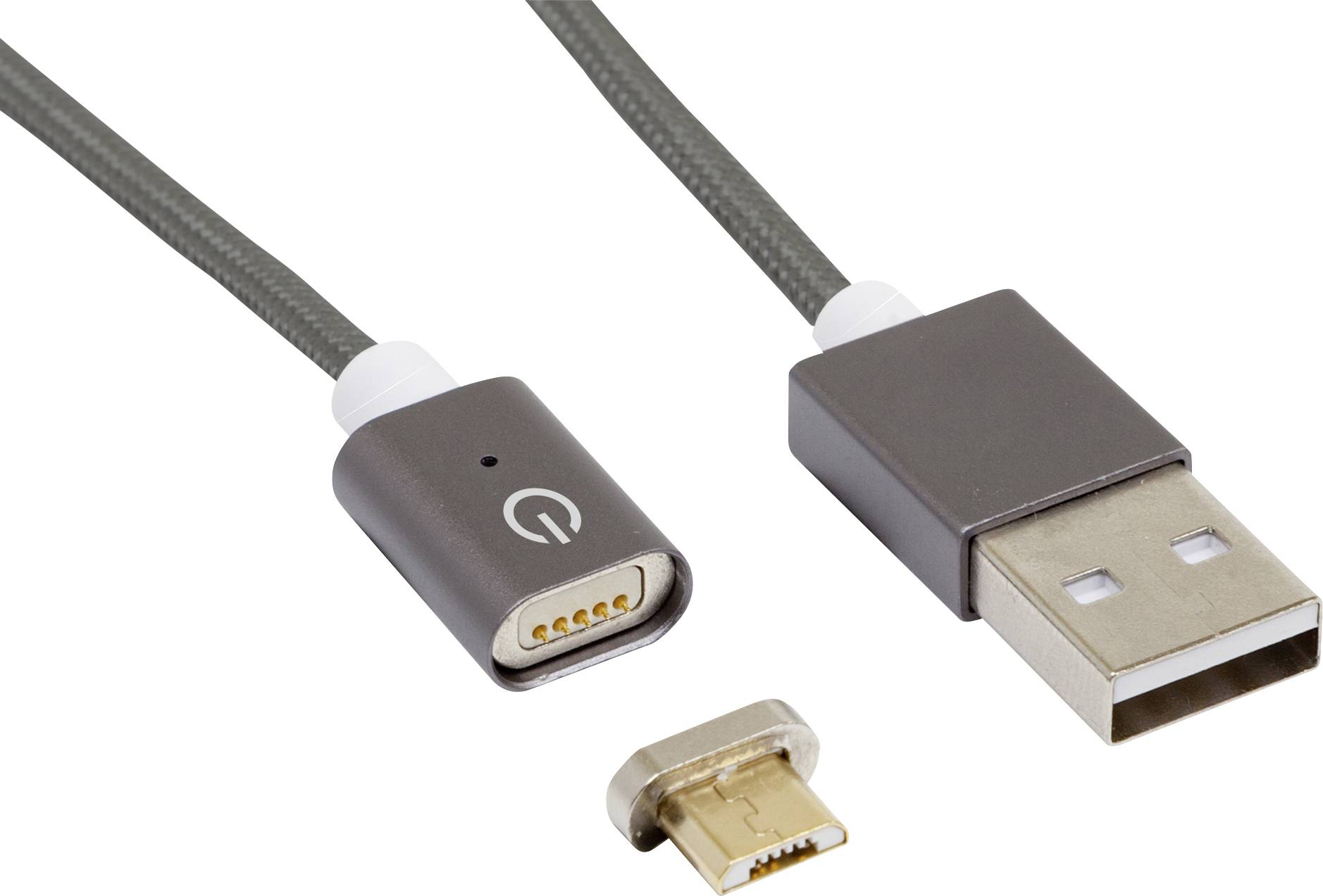 Cordon de téléphone portable RealPower Magnetic mobile M 168194 [1x Micro USB - 1x USB] 1.00 m 1 pc(s)