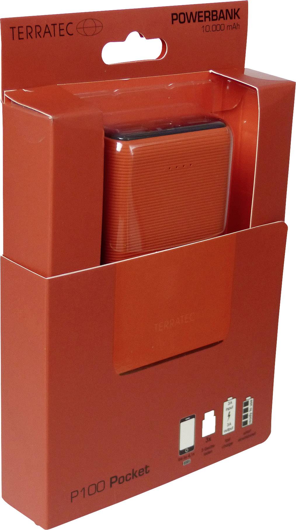 Terratec P100 Powerbank (batterie supplémentaire) 10000 mAh LiPo orange