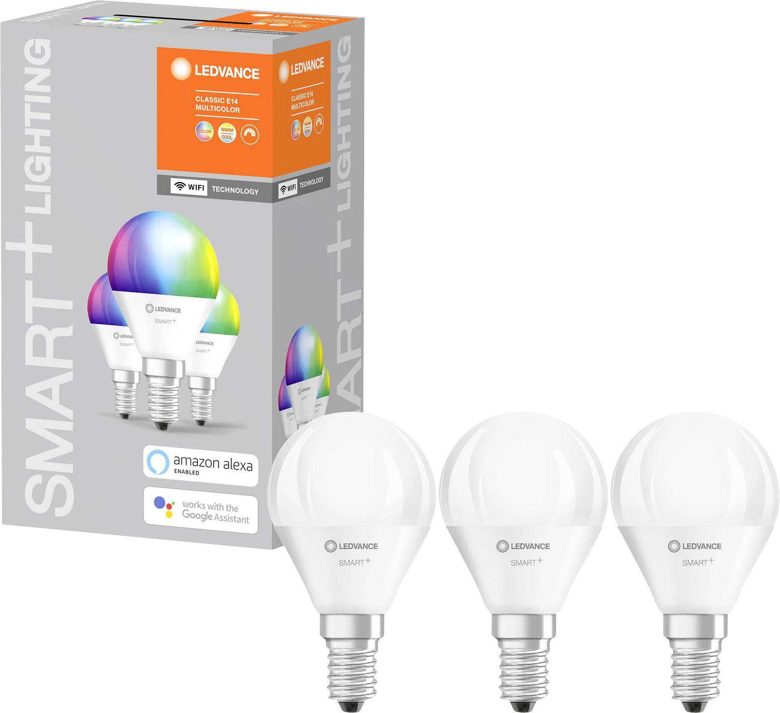 LEDVANCE SMART+ CEE: F (A - G) SMART+ WiFi Mini Bulb Multicolour 40 4.9 W/2700K E14 E14 RVBB