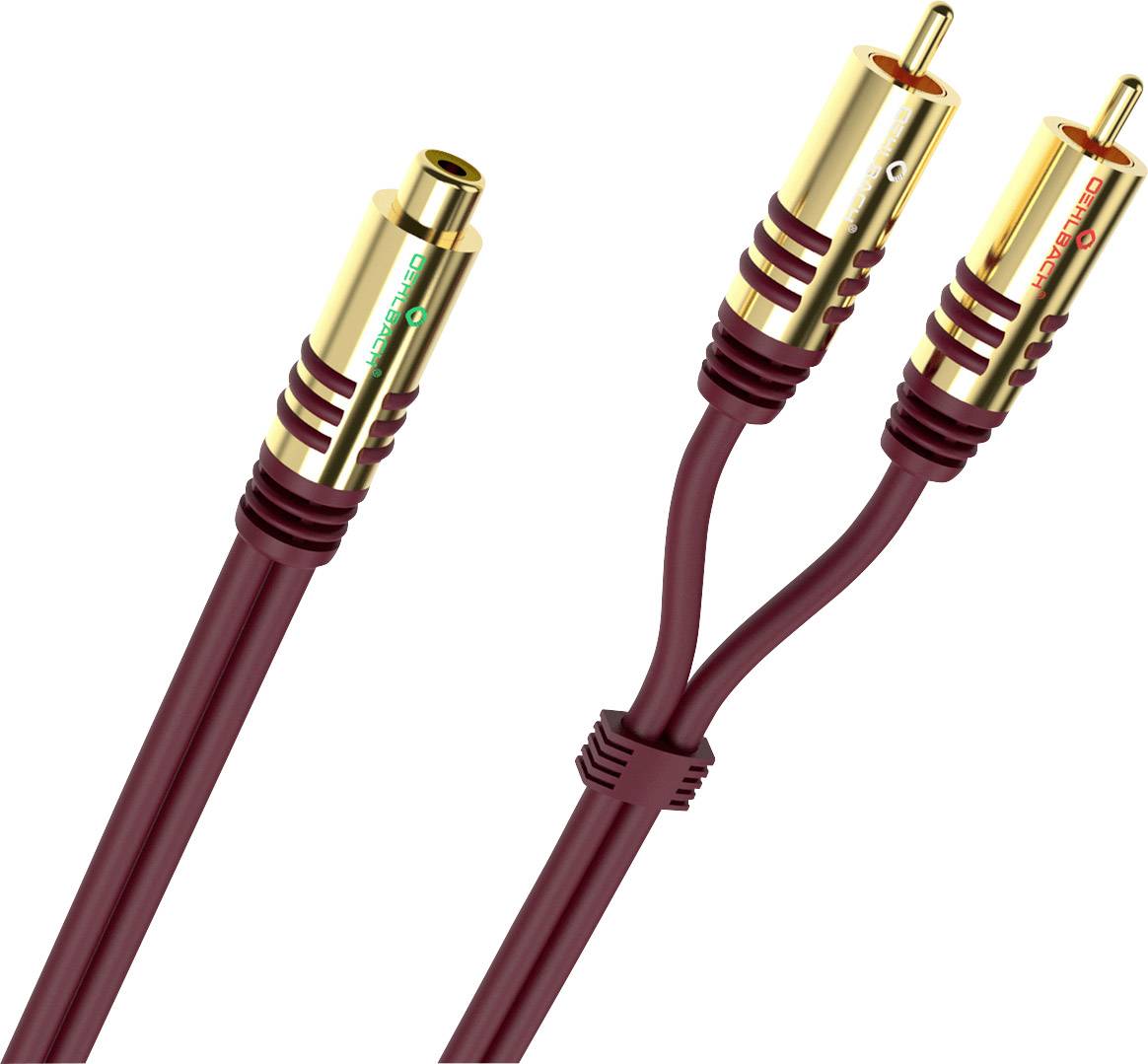 Oehlbach D1C20560 NF Y-Sub Adapter Cinch-RCA audio Adaptateur [2x Cinch-RCA mâle - 1x Cinch-RCA femelle] bordeaux