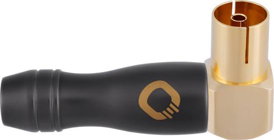 Oehlbach D1C62008 Raccord coudé coaxial doré Connexions: Prise coaxiale IEC 1 pc(s)