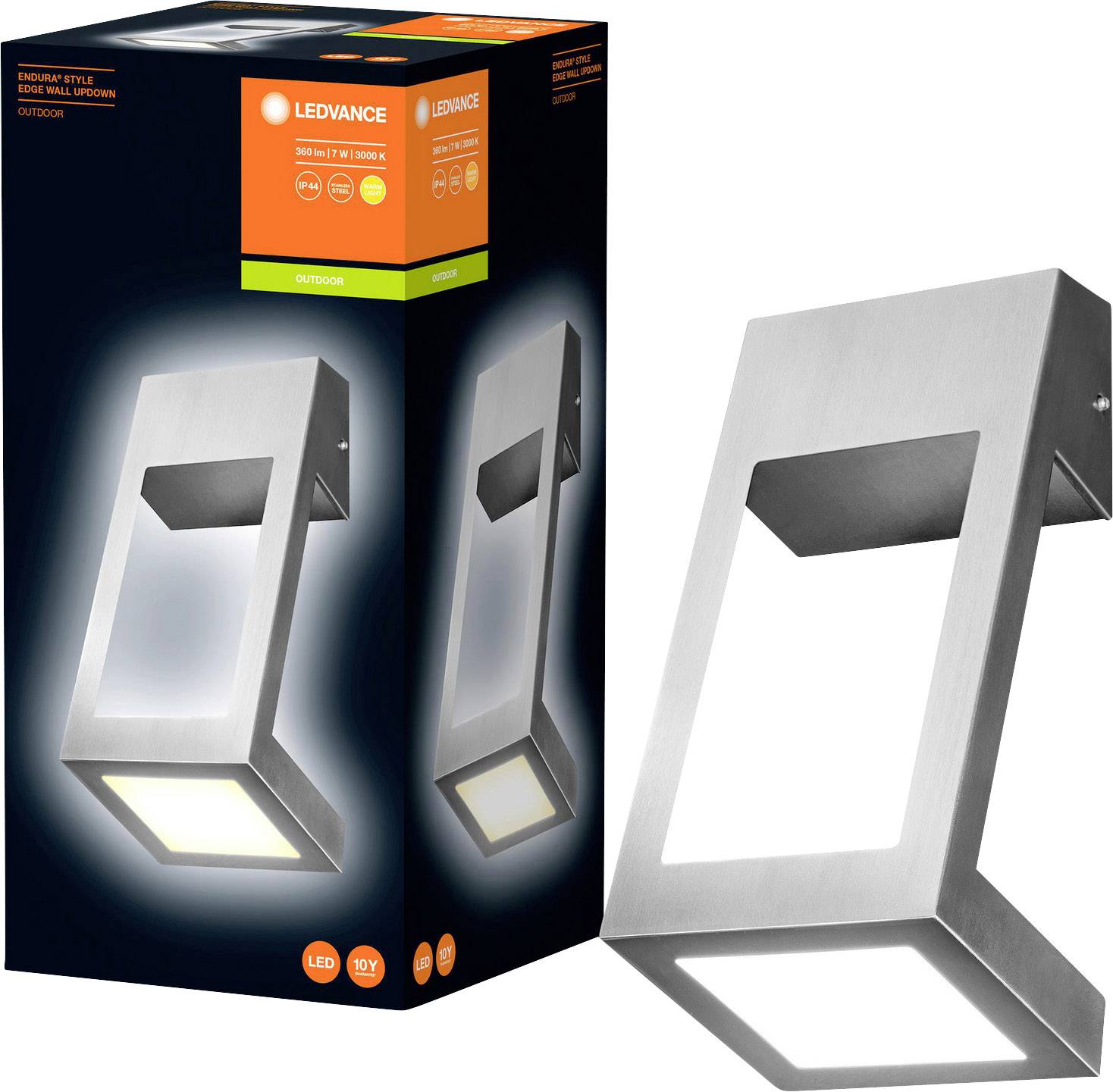 LEDVANCE Endura Style Edge 4058075478091 Applique LED extérieure 7.00 W blanc chaud acier inoxydable