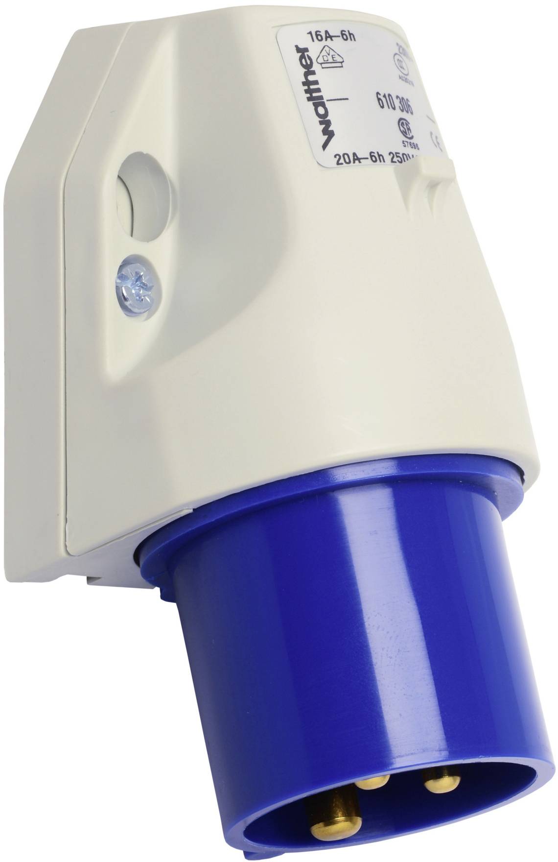 Walther Werke 610306 610306 Prise murale mâle CEE 16 A 3 pôles 230 V 1 pc(s)