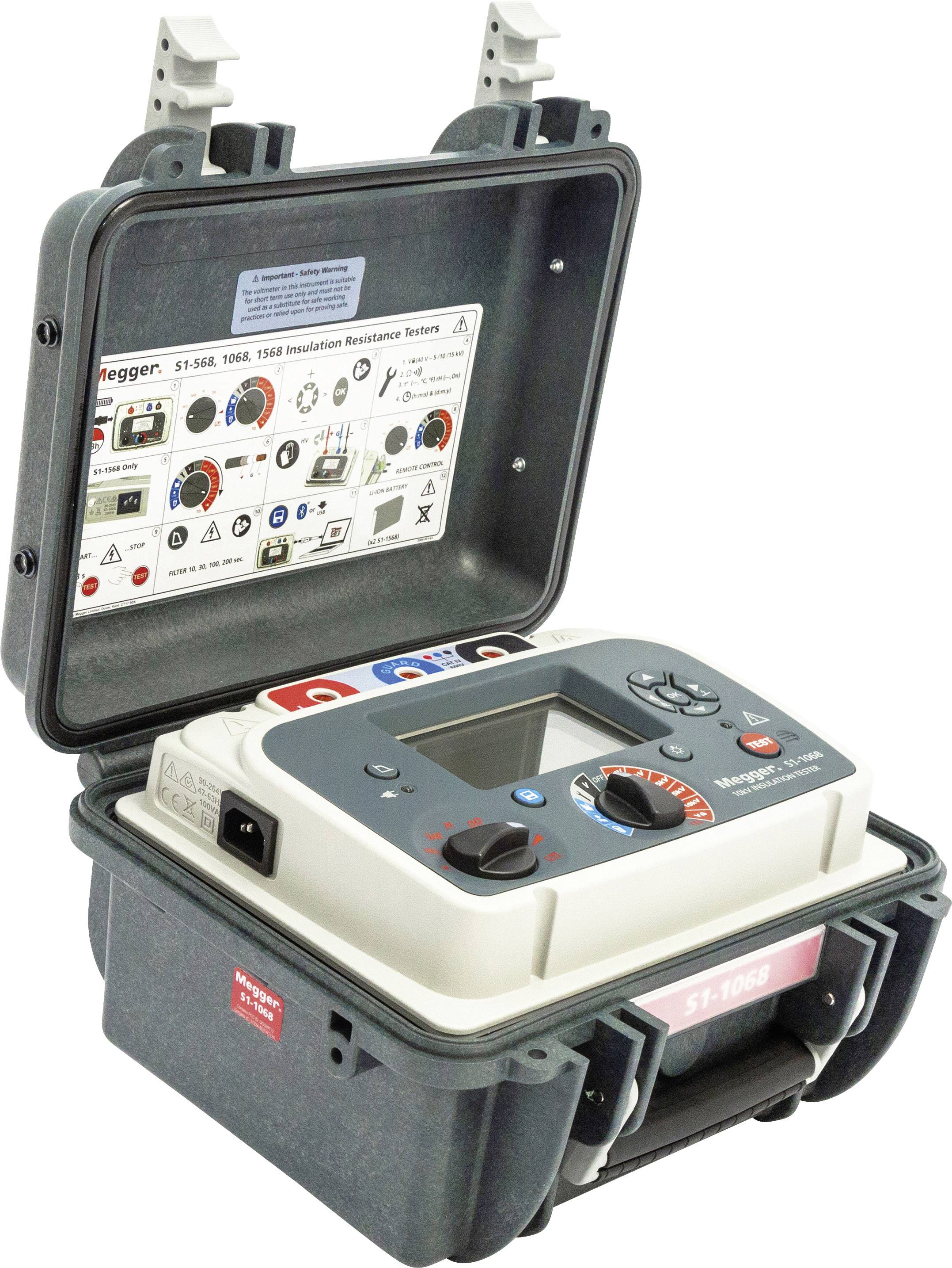 Megger S1-1068 DC Appareil de mesure de l'isolation 250 V, 500 V, 1000 V, 2500 V, 5000 V, 10000 V, 10000 V 10 GΩ