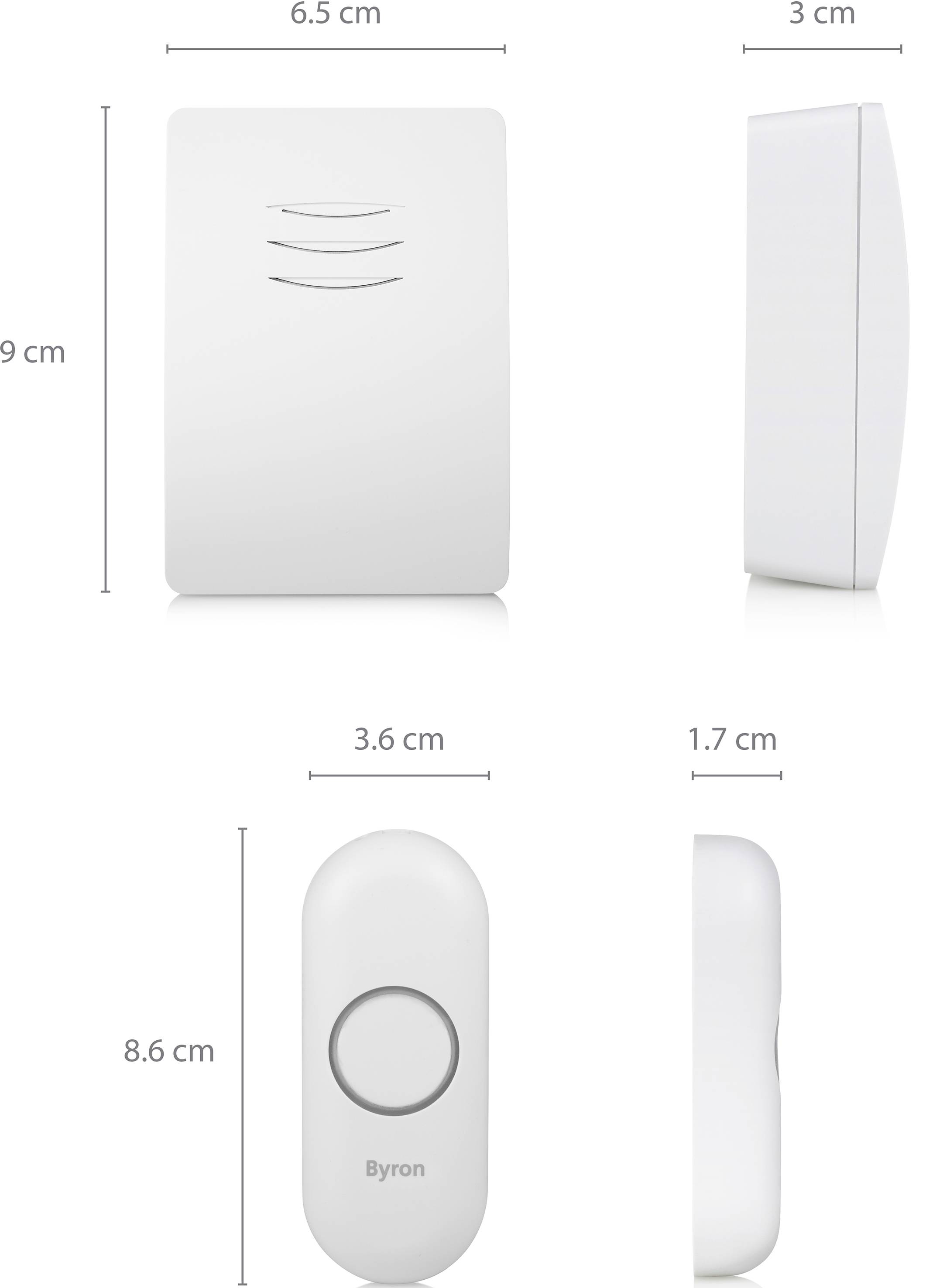 Set complet pour Sonnette sans fil Byron DBY-21131 100 m blanc