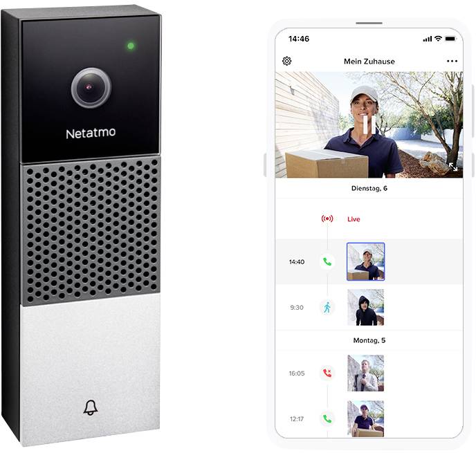 Netatmo Interphone vidéo IP Wi-Fi Set complet 1 foyer noir, argent