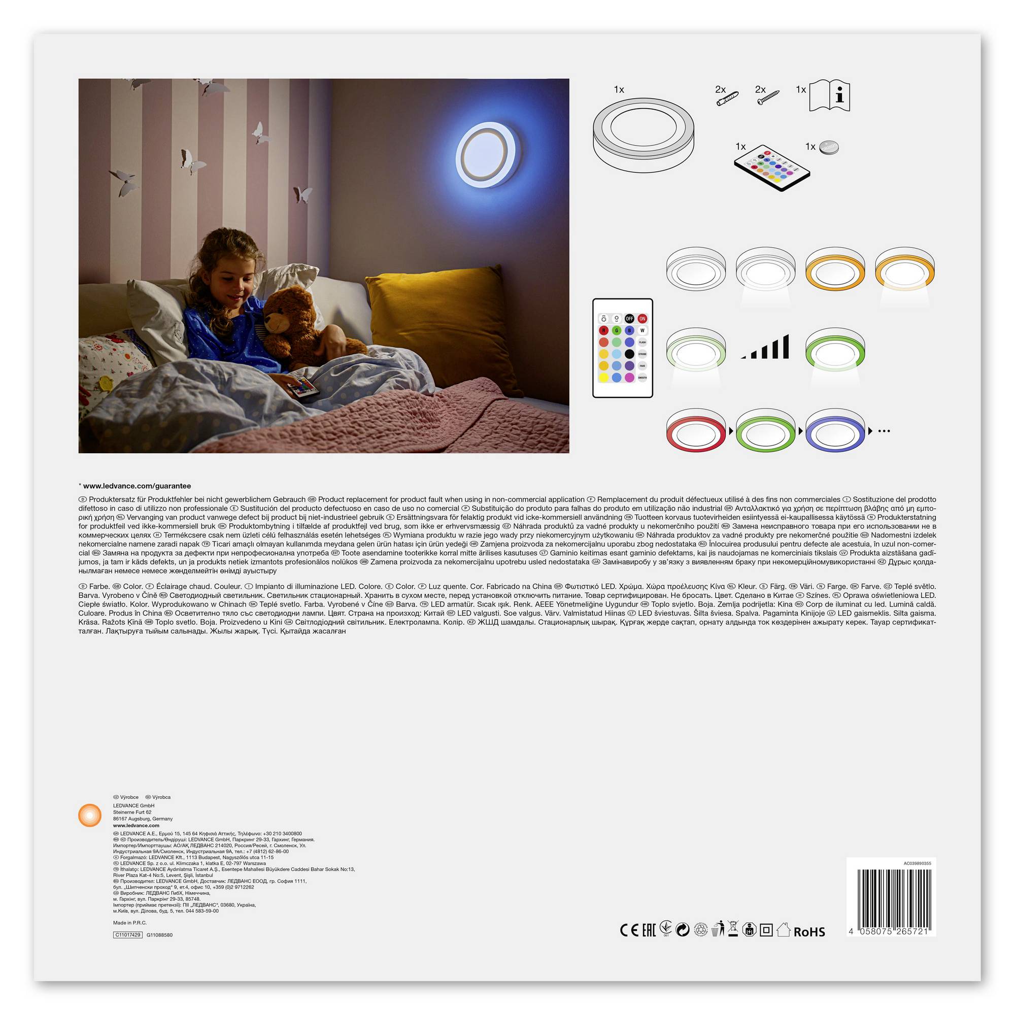 LEDVANCE 4058075265721 LED COLOR WHITE RD 400MM 38W LEDV Plafonnier LED 38 W blanc