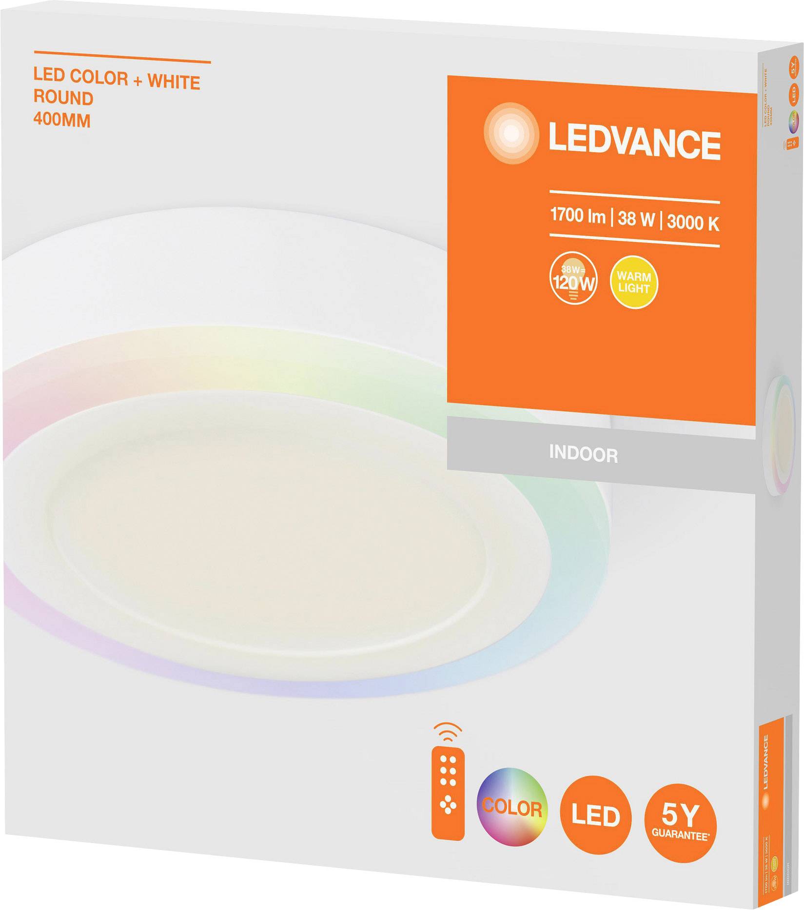 LEDVANCE 4058075265721 LED COLOR WHITE RD 400MM 38W LEDV Plafonnier LED 38 W blanc