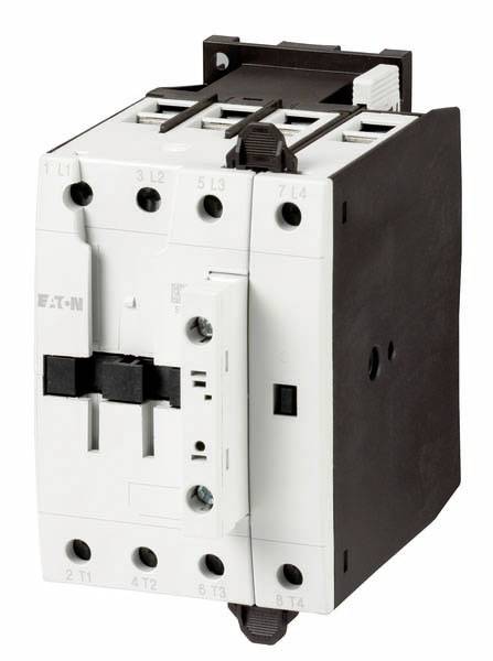 Un interrupteur électrique blanc de marque 'EATON', doté de plusieurs emplacements et connexions.