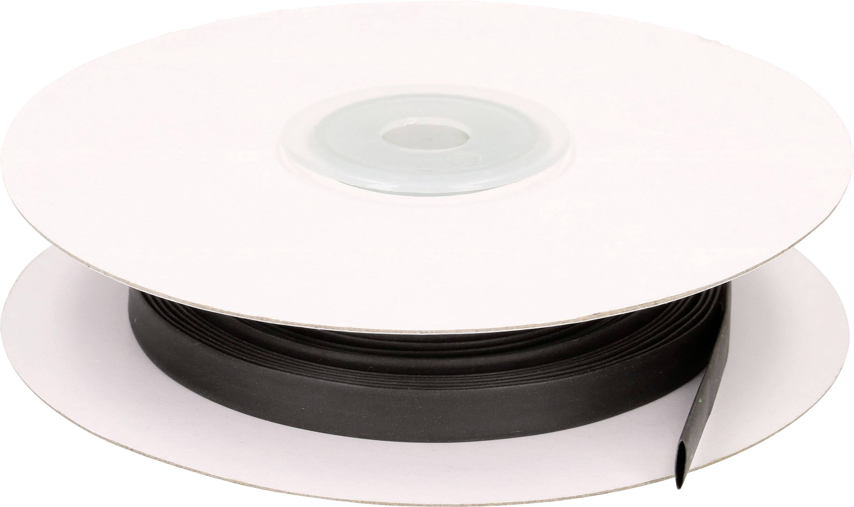 Une grande bobine blanche avec un ruban sombre qui en est déroulé pour être utilisé.