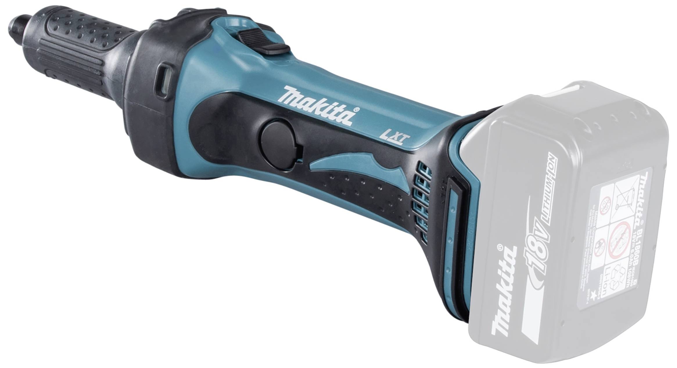 Perceuse sans fil Makita, vert et noir, avec batterie 18V amovible.