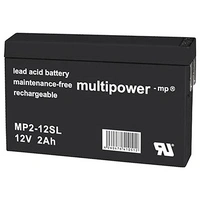 Batterie au plomb 12 V 2 Ah multipower MP2-12SL plomb (AGM) (l x H x P) 148 x 90 x 20 mm cosses plates 4,8 mm sans entretien Batterie au plomb 12 V 2 Ah multipower MP2-12SL plomb (AGM) (l x H x P) 148 x 90 x 20 mm cosses plates 4,8 mm sans entretien