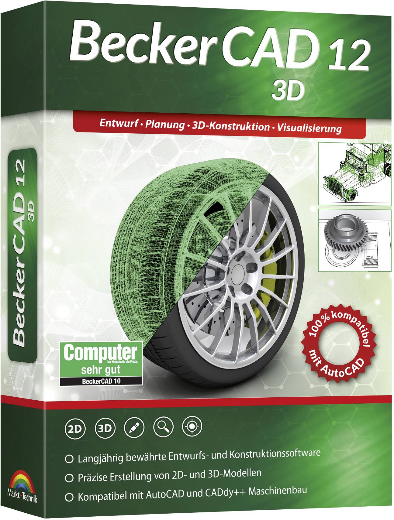 Markt & Technik 80861 BeckerCAD 12 3D version complète, 1 licence Windows Logiciel CAO