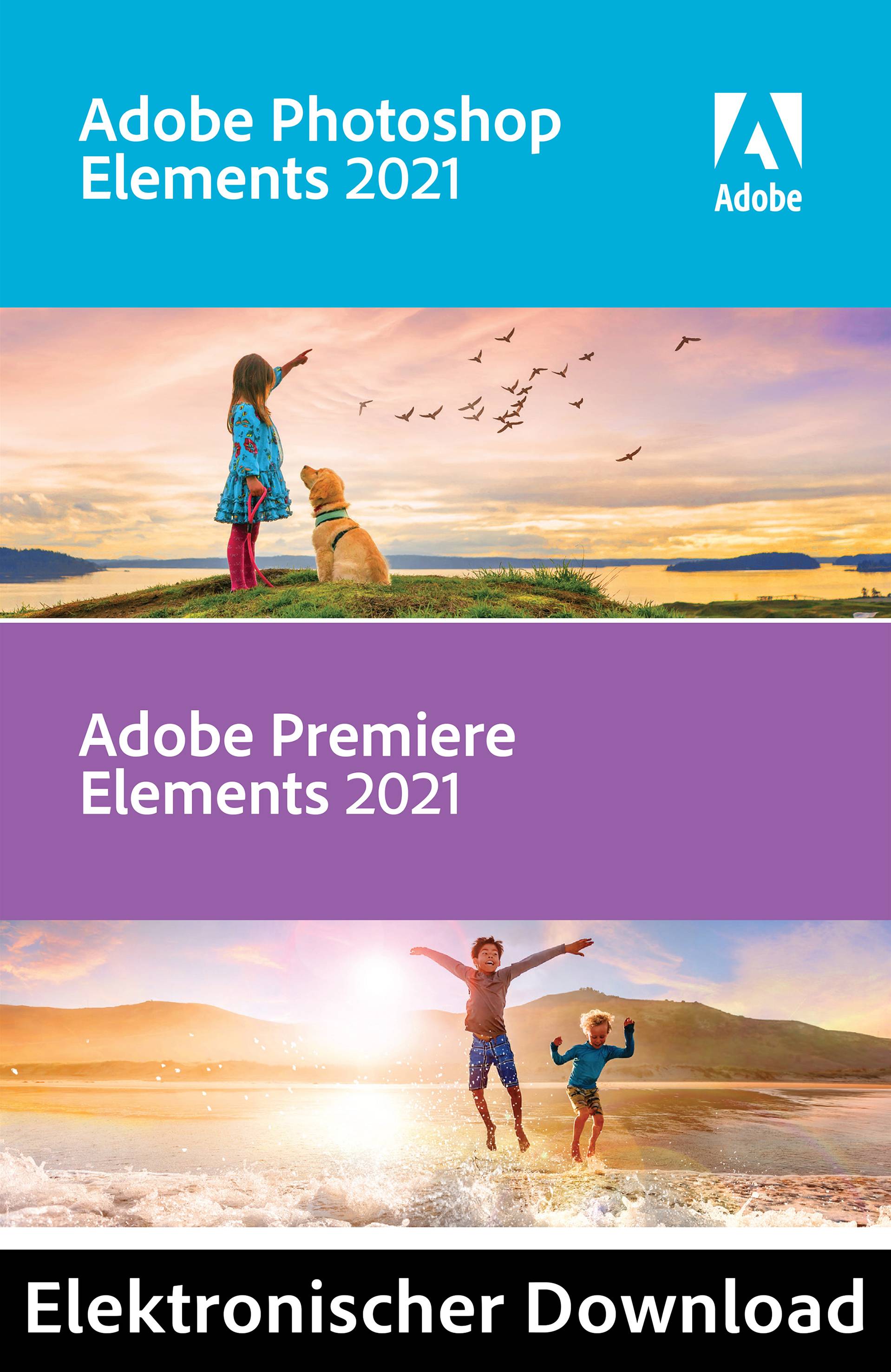 Adobe PHSP & PREM Elements 2021/2021/German/Mu mise à niveau, 1 licence Windows, Mac Logiciel de retouche photo