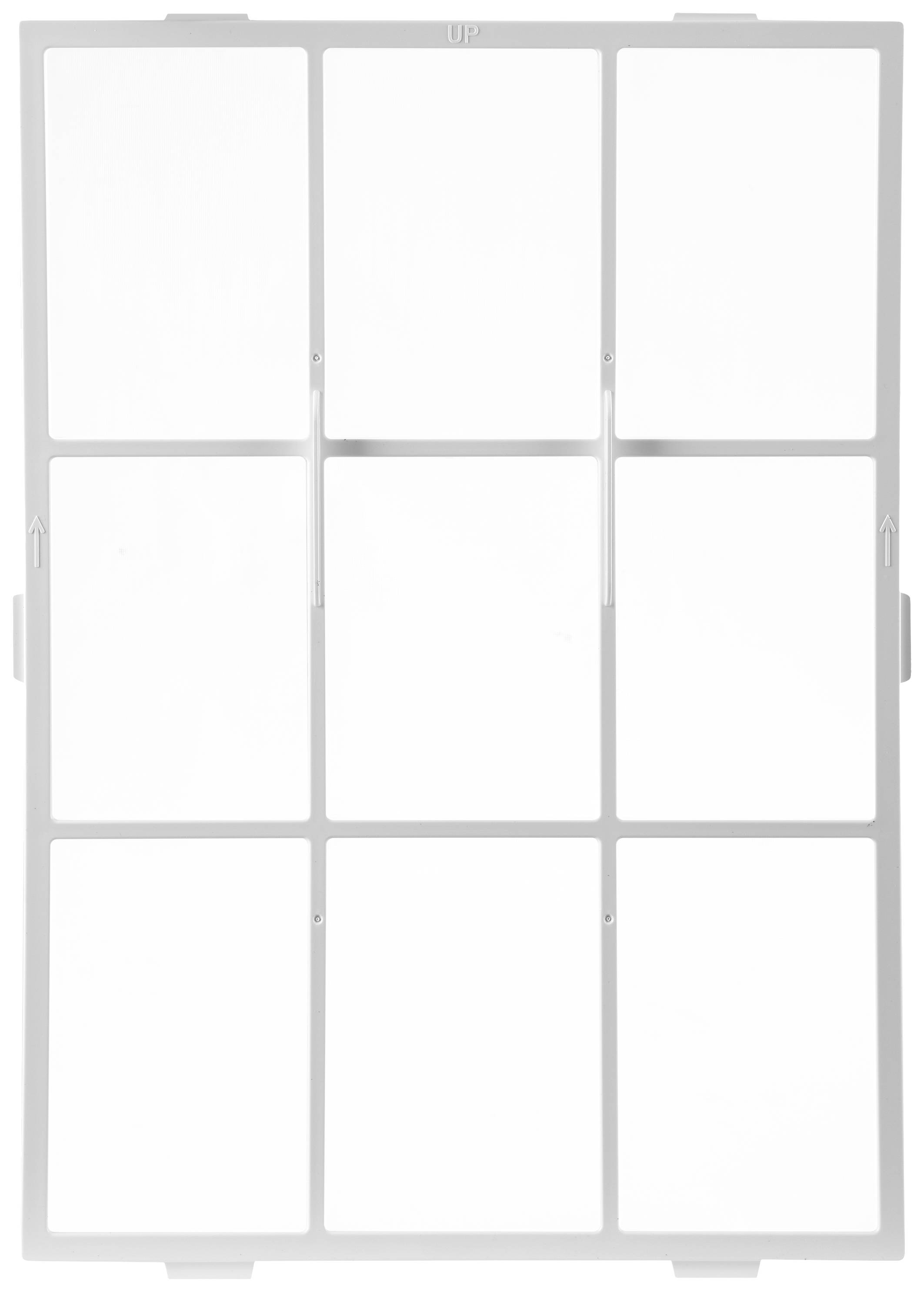 Une grille vide, blanche, composée de huit champs rectangulaires de taille égale, disposés de manière symétrique, sur un fond blanc.