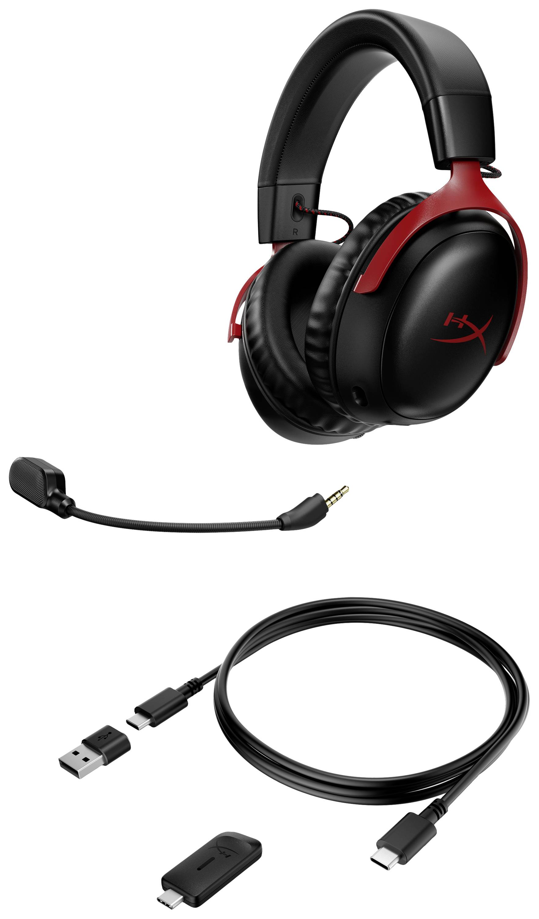 HyperX Cloud III WL BLK/RED GAM HS Gaming Micro-casque supra-auriculaire sans fil Stereo noir/rouge