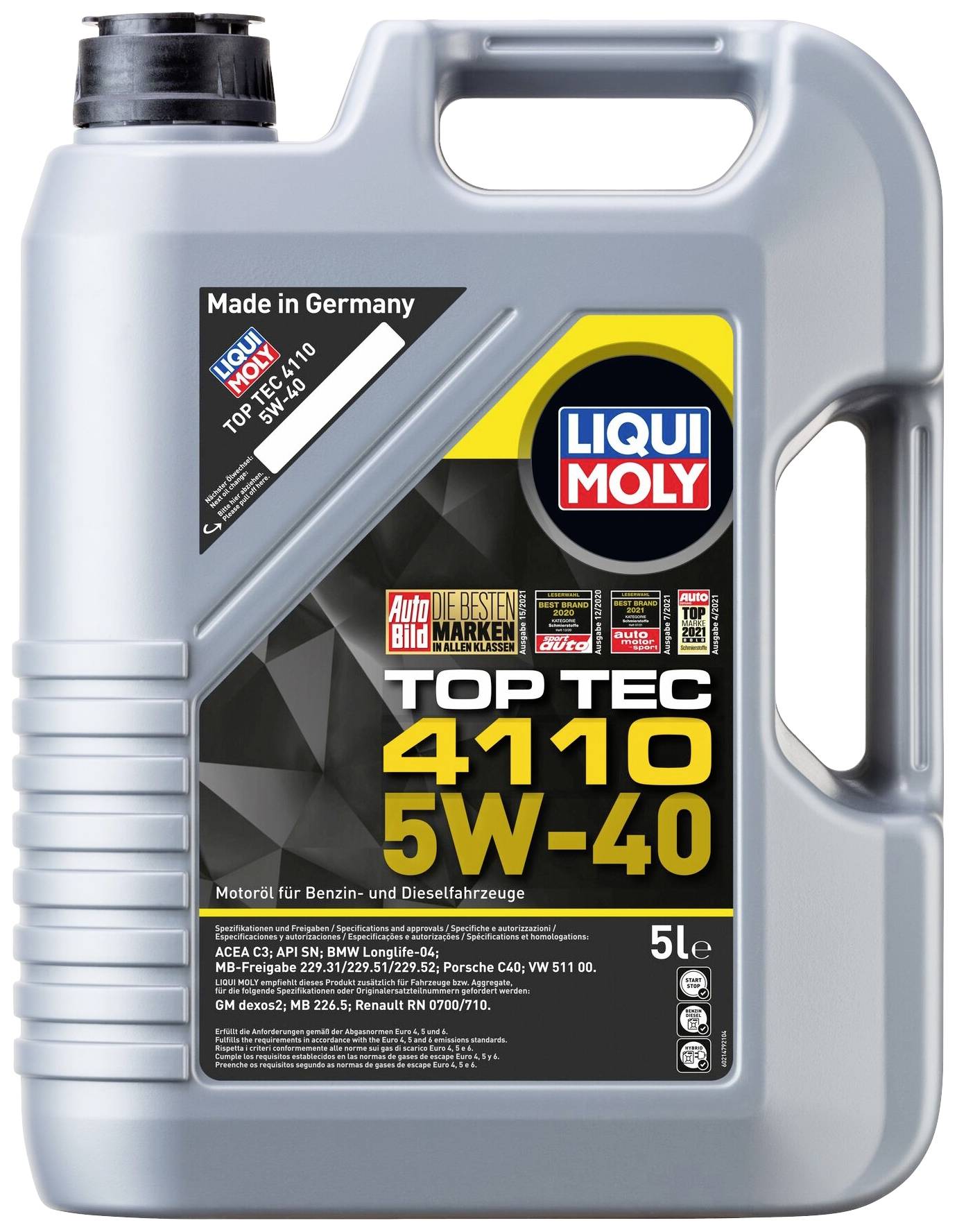 Liqui Moly Top Tec 4110 5W-40 21479 Huile moteur 5 l