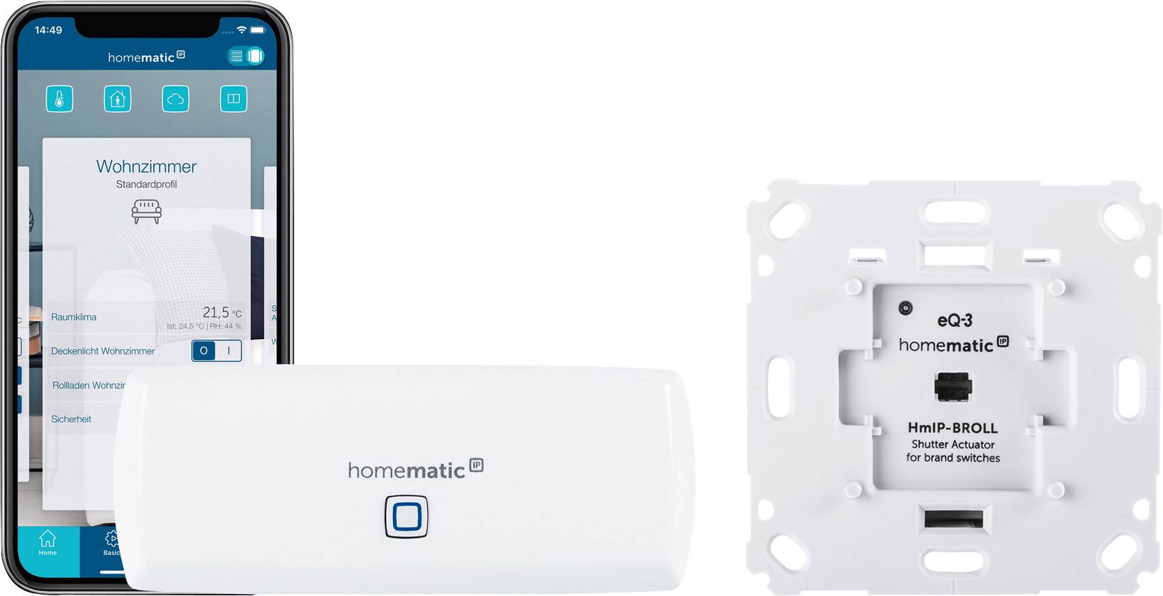 Homematic IP sans fil Kit de démarrage pour commande de volet roulant WLAN-HAP + Rolladenaktor HMIP-BROLL