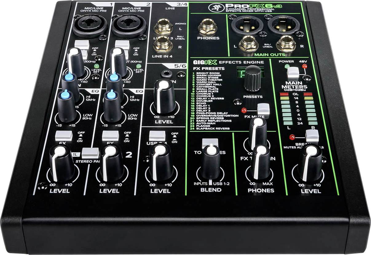 Mackie ProFX6v3 Console de mixage Nombre de canaux:6