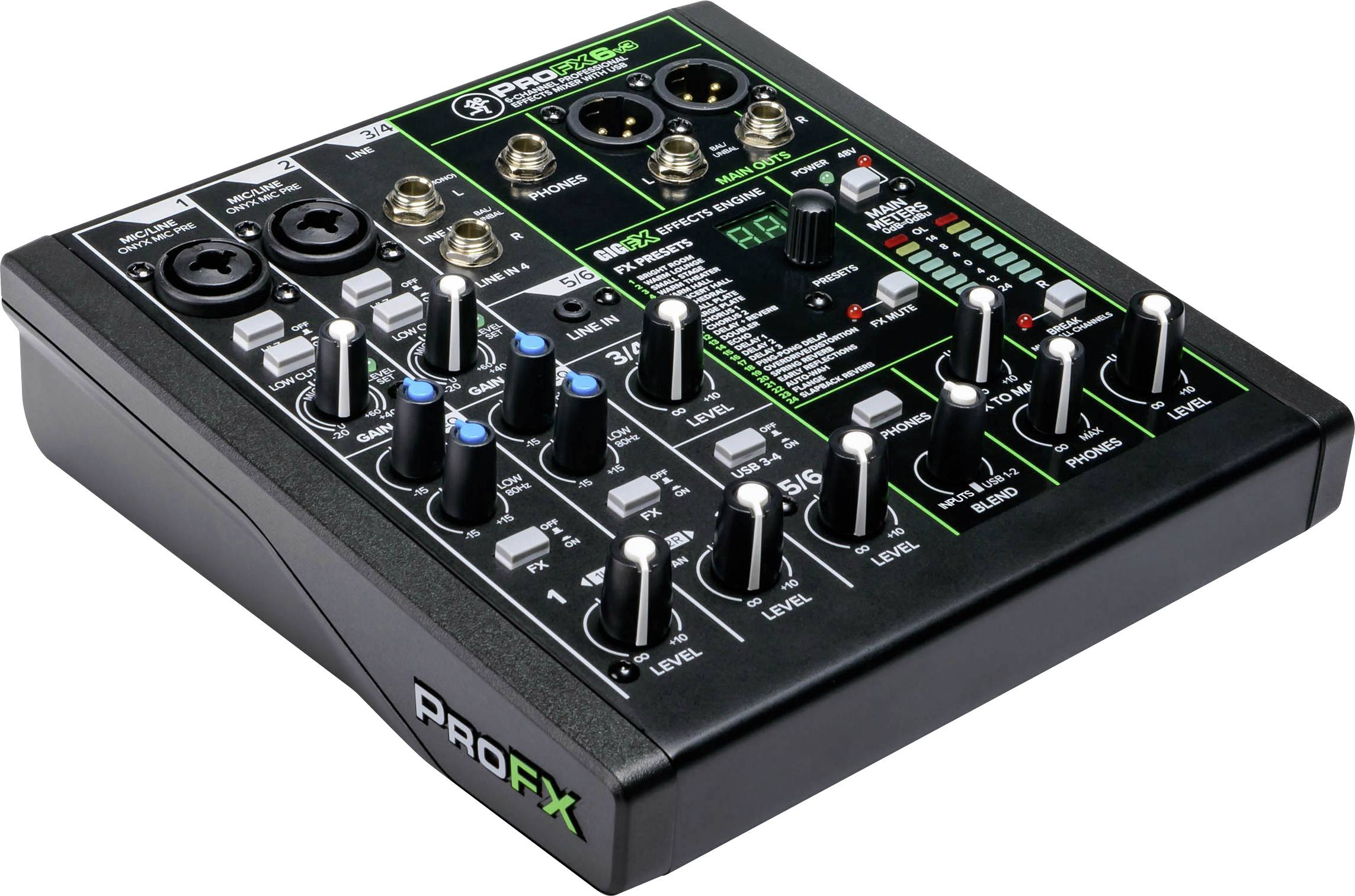 Mackie ProFX6v3 Console de mixage Nombre de canaux:6