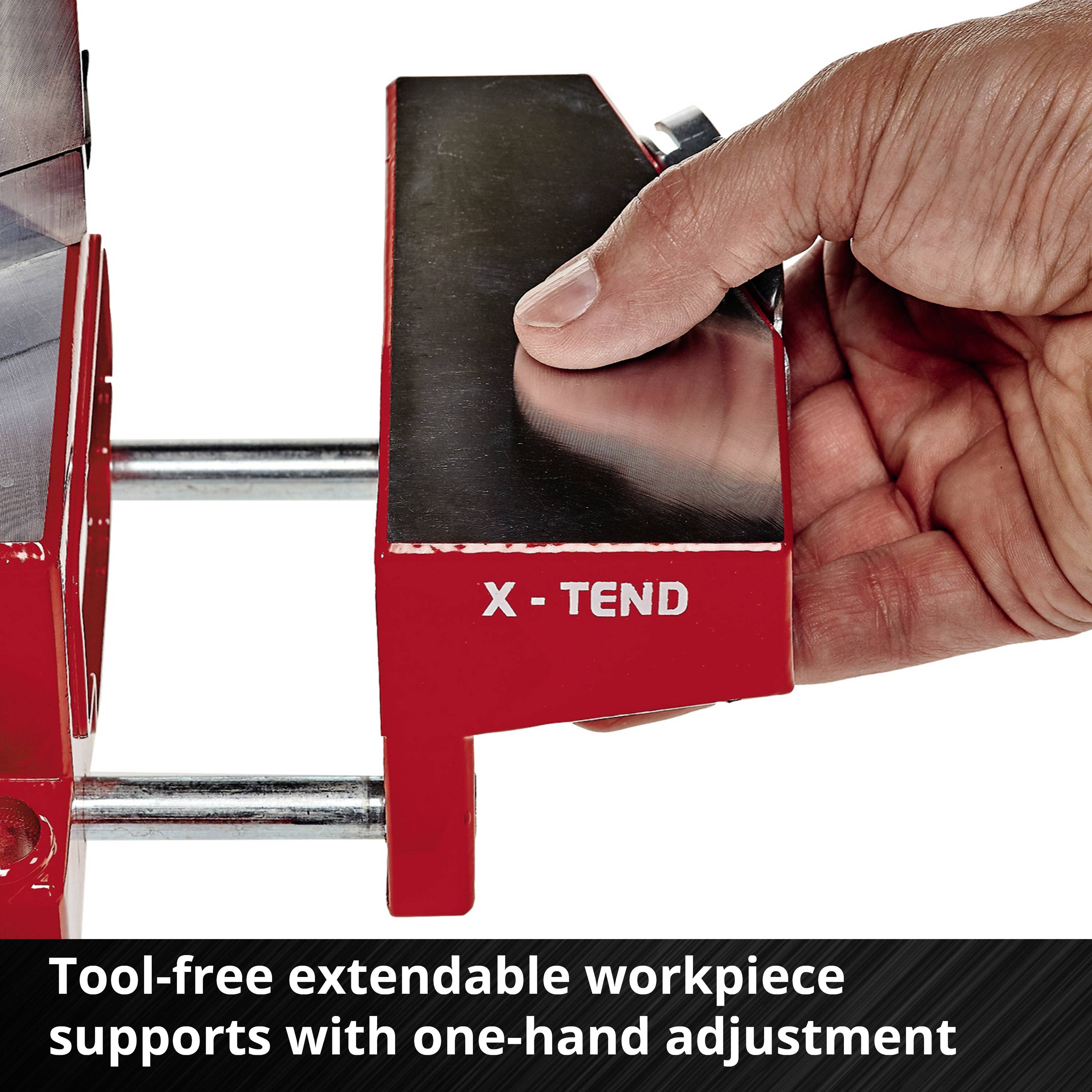 Supports de pièces extractibles sans outil, avec hauteur réglable, pour un travail précis sur les meuleuses de table.