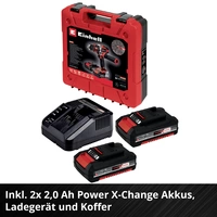 Einhell Power X-Change TE-CD 18/48 Li-i (2x2,0Ah) 2 vitesses-Perceuse-visseuse à percussion sans fil + 2 batteries, + mallette Einhell Power X-Change TE-CD 18/48 Li-i (2x2,0Ah) 2 vitesses-Perceuse-visseuse à percussion sans fil + 2 batteries, + mallette