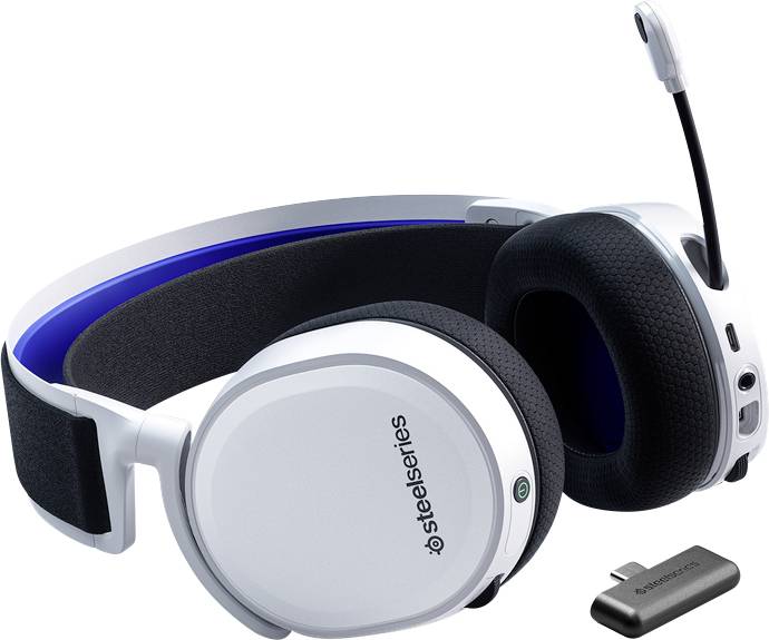 Steelseries Arctis 7P Gaming Micro-casque supra-auriculaire sans fil Stereo blanc Noise Cancelling volume réglable, pliable