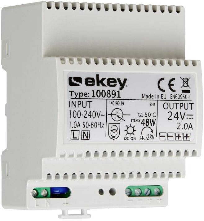 EKEY 100891 Bloc d'alimentation profilé, rail DIN IP20