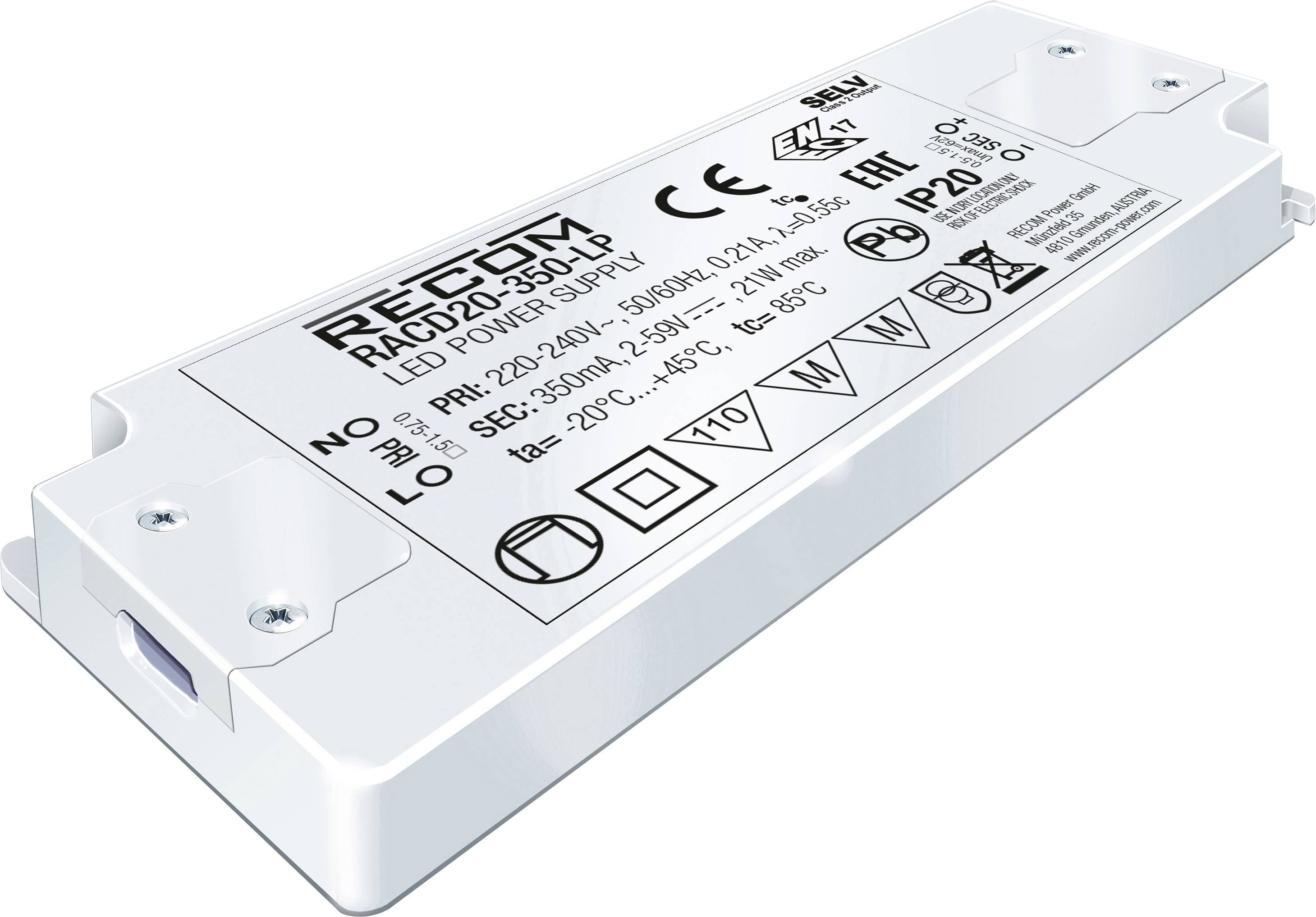 RECOM Driver de LED 21 W 350 mA 2 - 59 V/DC 1 pc(s)