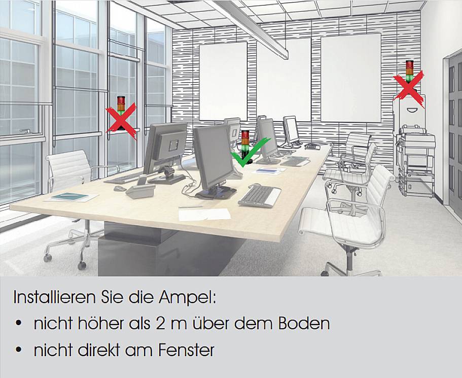 Afficheur du niveau de CO2 SignalSet Werma Signaltechnik 649.000.10 rouge, jaune, vert 1 set