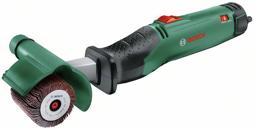 Un appareil de meulage électronique vert avec un logo de marque visible et un interrupteur rouge. Adapté pour le meulage rapide des surfaces.