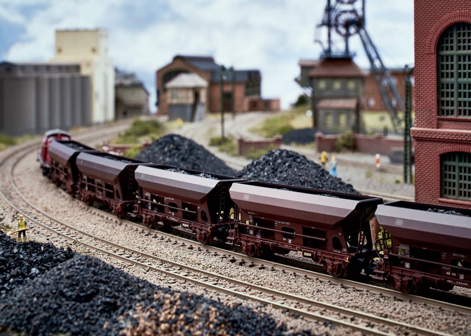 MiniTrix 15536 Lot de wagons de marchandises N wagons de déchargement latéraux de la DB