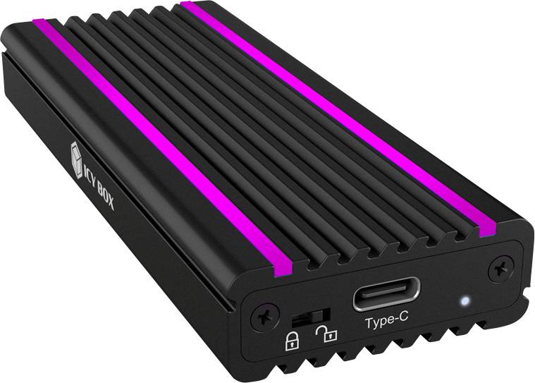 ICY BOX IB-1824ML-C31 Boîtier pour SSD M.2 USB-C® (USB 3.2 Gen 2) 10 GBit/s M.2 PCIe NVMe 2230, 2242, 2260, 2280 60717