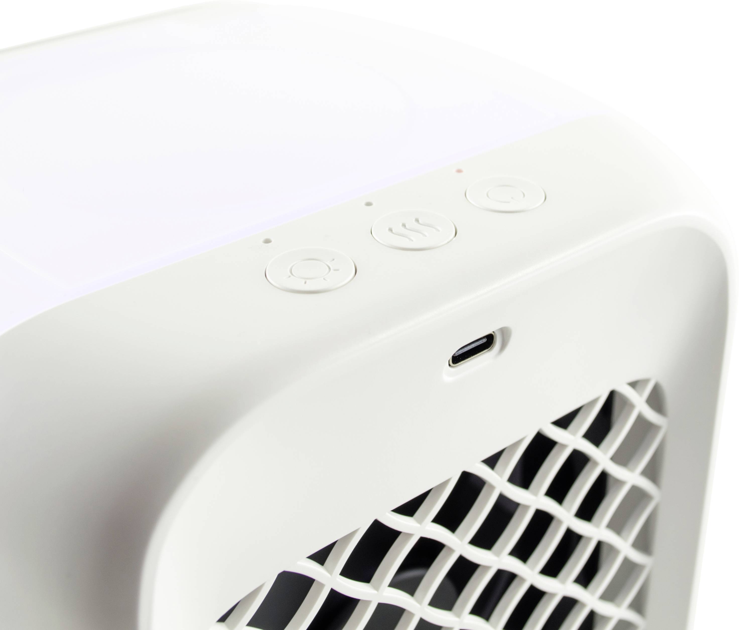 X4-LIFE Refroidisseur d'air (L x l x H) 15.2 x 17.4 x 17.3 cm avec batterie, avec éclairage, avec lumières d'ambiance au choix