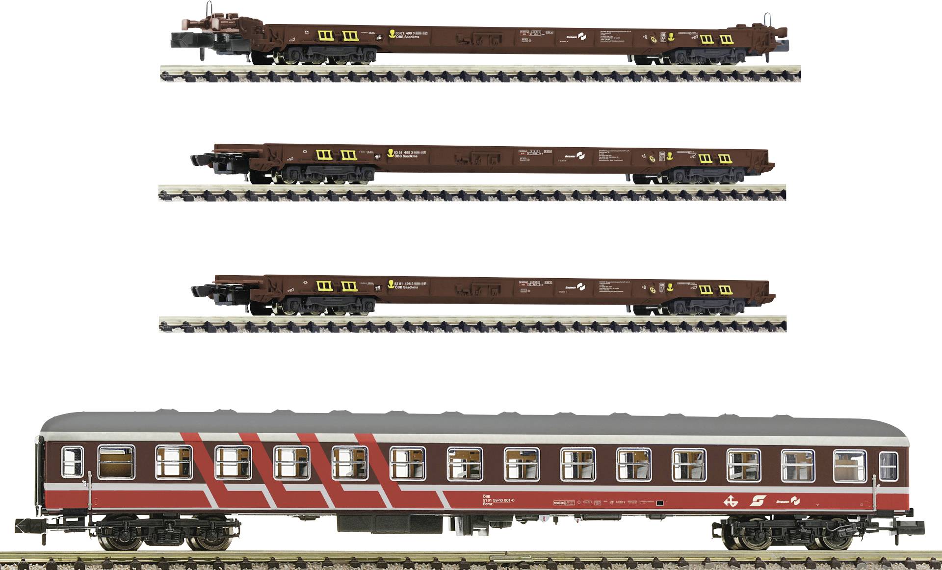 Fleischmann 881914 Lot de 4 N Rollende Landstrasse de l'ÖBB