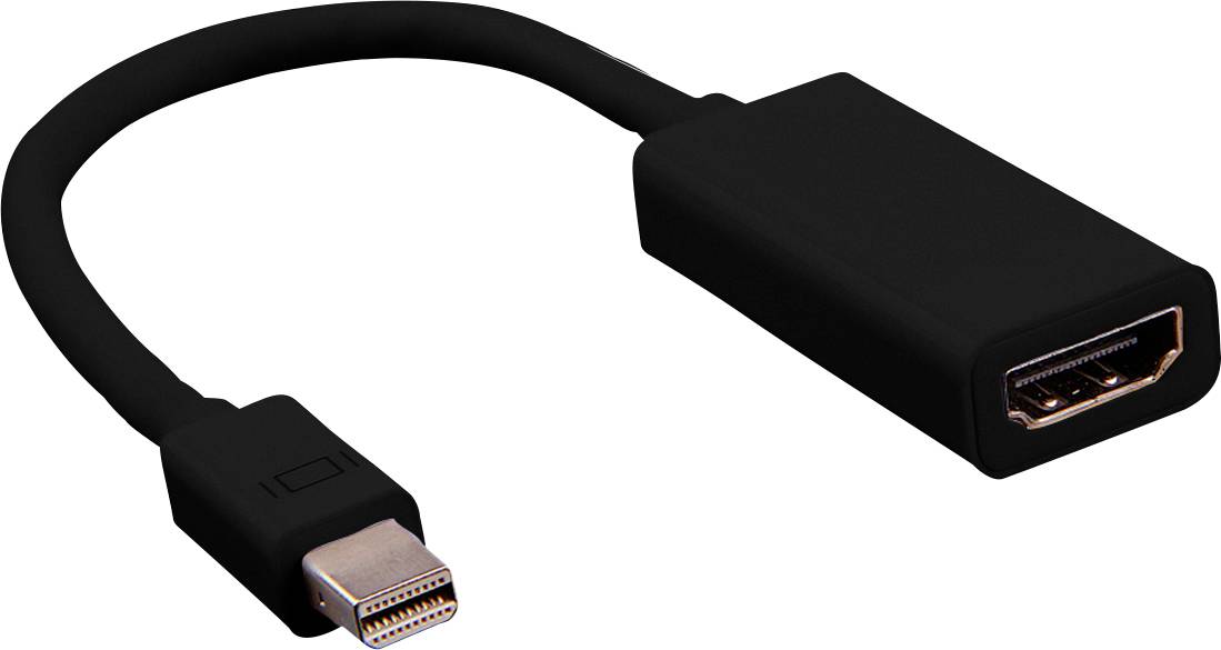 Câble adaptateur Value Mini-Display / HDMI Fiche mâle Mini DisplayPort, Prise femelle HDMI-A 0.15 m noir 12.99.3130 Câble