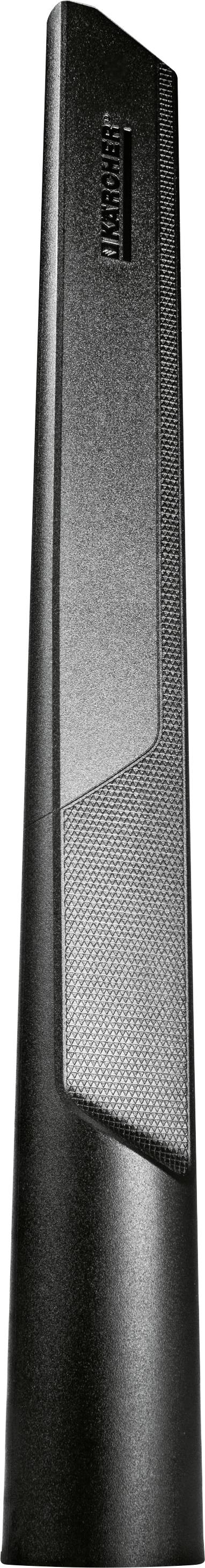 Barre de son verticale noire avec grille de haut-parleur et nom de marque en haut.