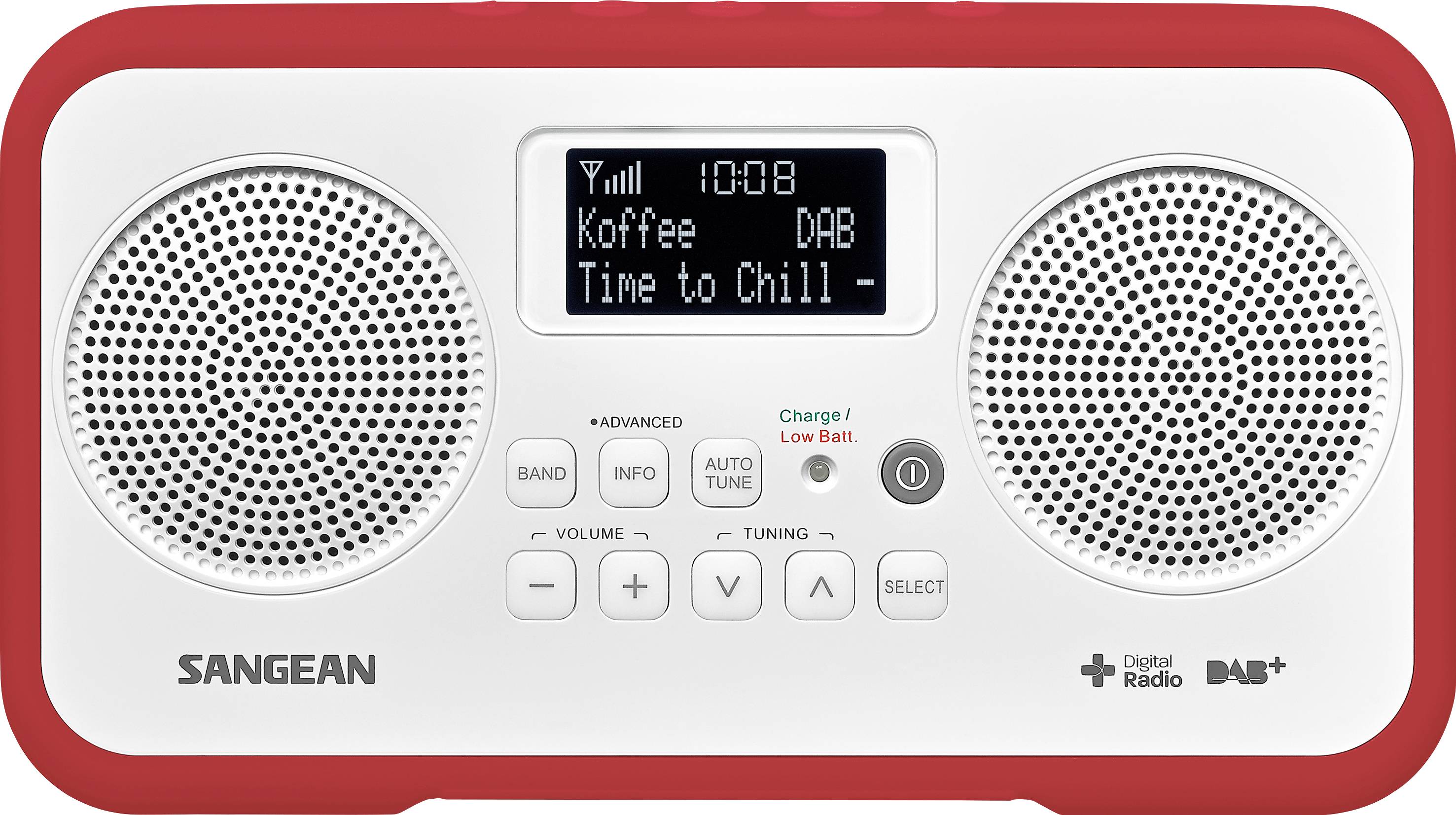 Sangean DPR-77 Radio de table DAB+, DAB, FM verrouillage clavier rouge
