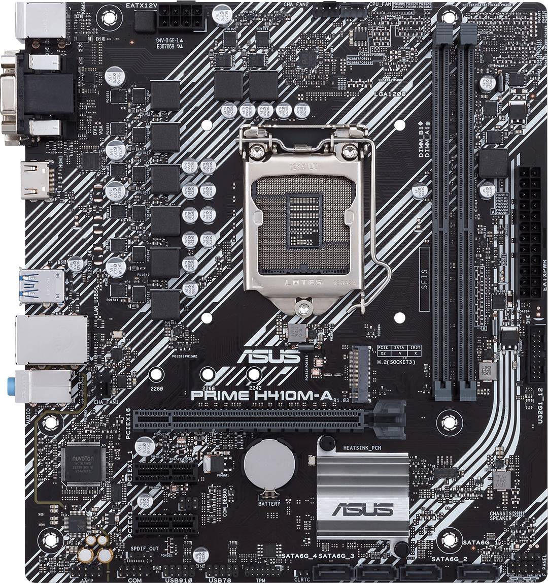 Asus PRIME H410M-A Carte mère Socket (PC) Intel® 1200 Facteur de forme (détails) Micro-ATX