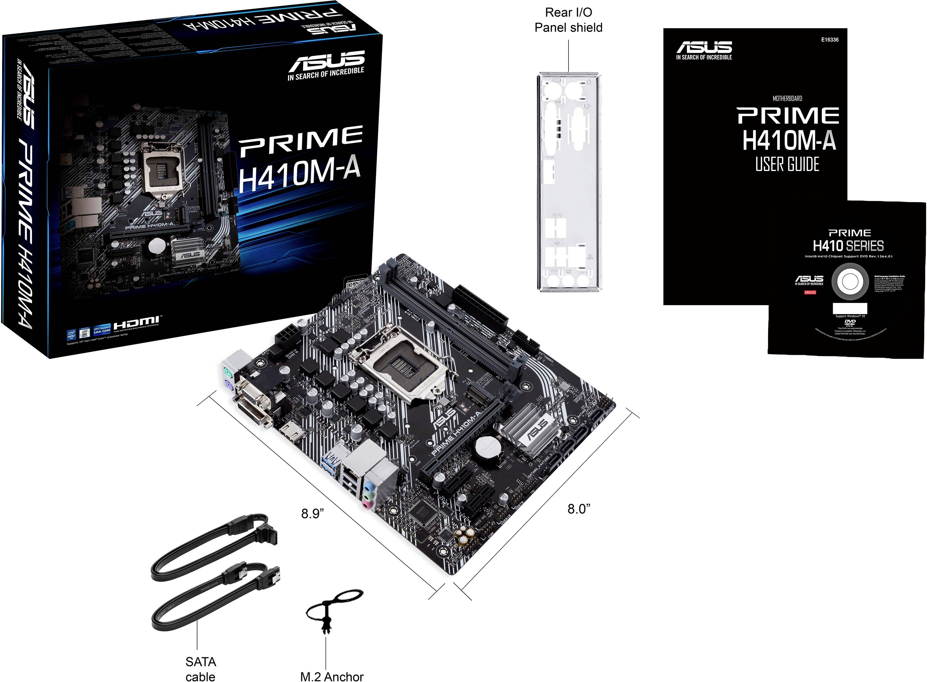 Asus PRIME H410M-A Carte mère Socket (PC) Intel® 1200 Facteur de forme (détails) Micro-ATX