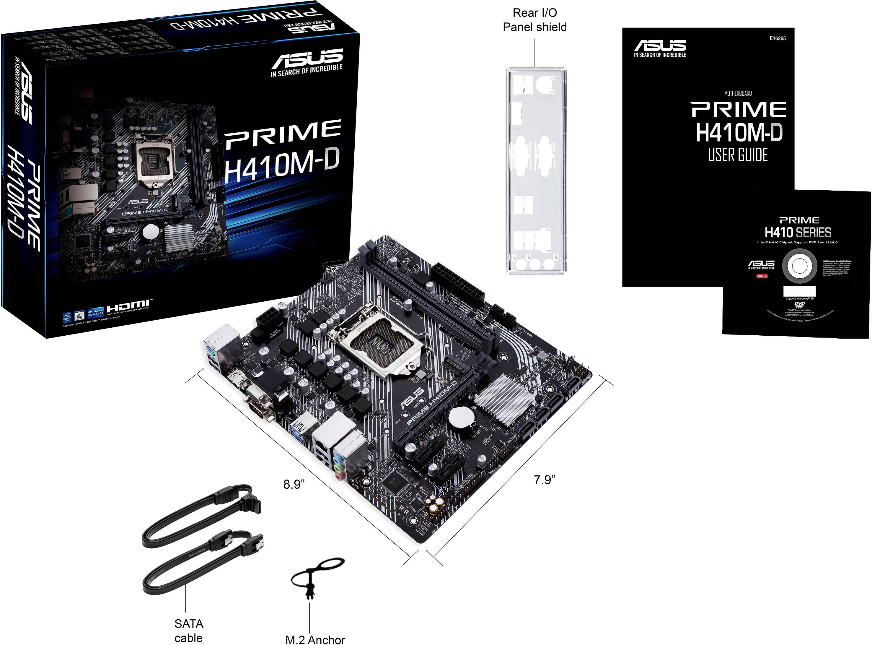Asus PRIME H410M-D Carte mère Socket (PC) Intel® 1200 Facteur de forme (détails) Micro-ATX