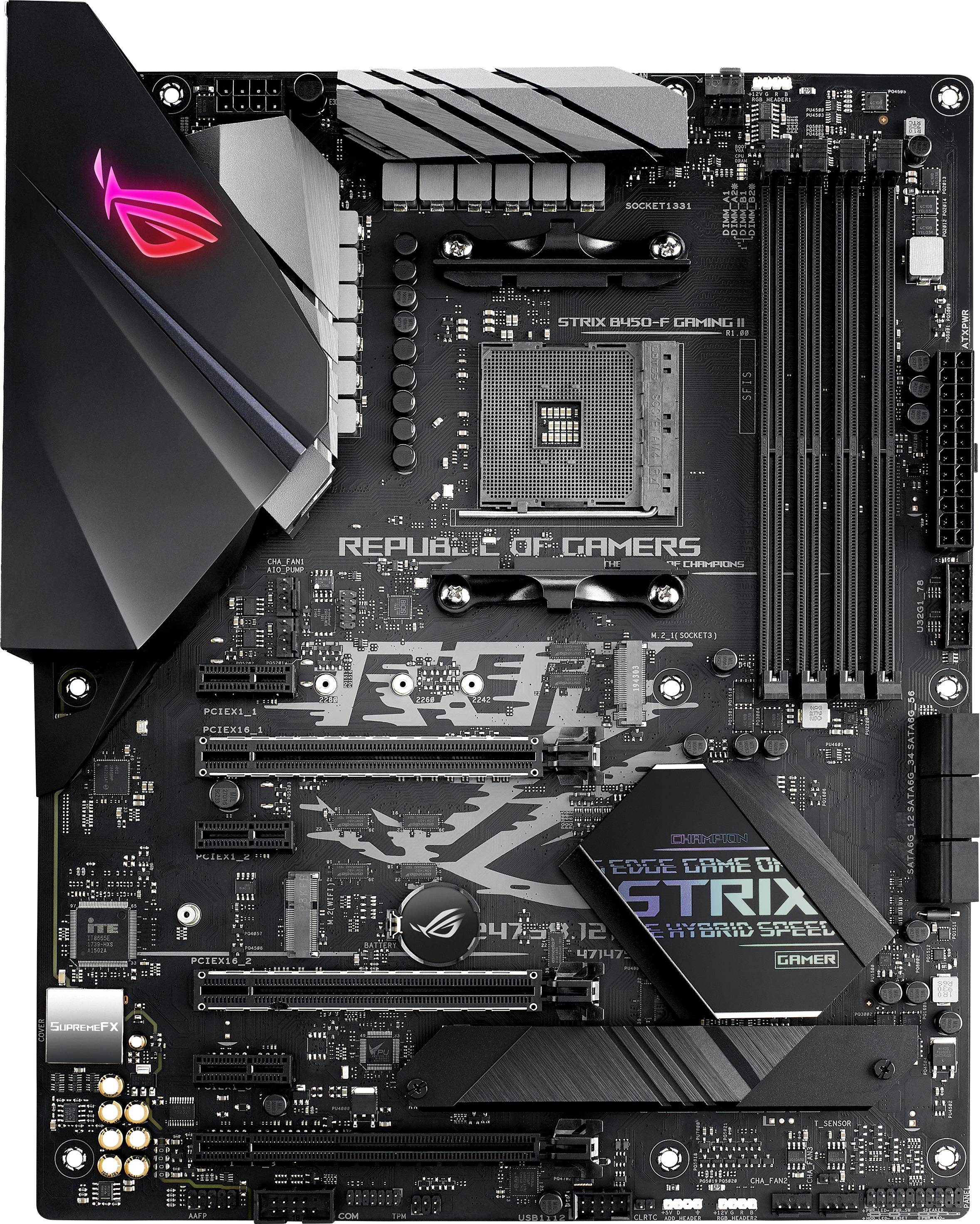 Asus ROG STRIX B450-F GAMING II Carte mère Socket (PC) AMD AM4 Facteur de forme (détails) ATX Chipset de la carte mère AMD® B450