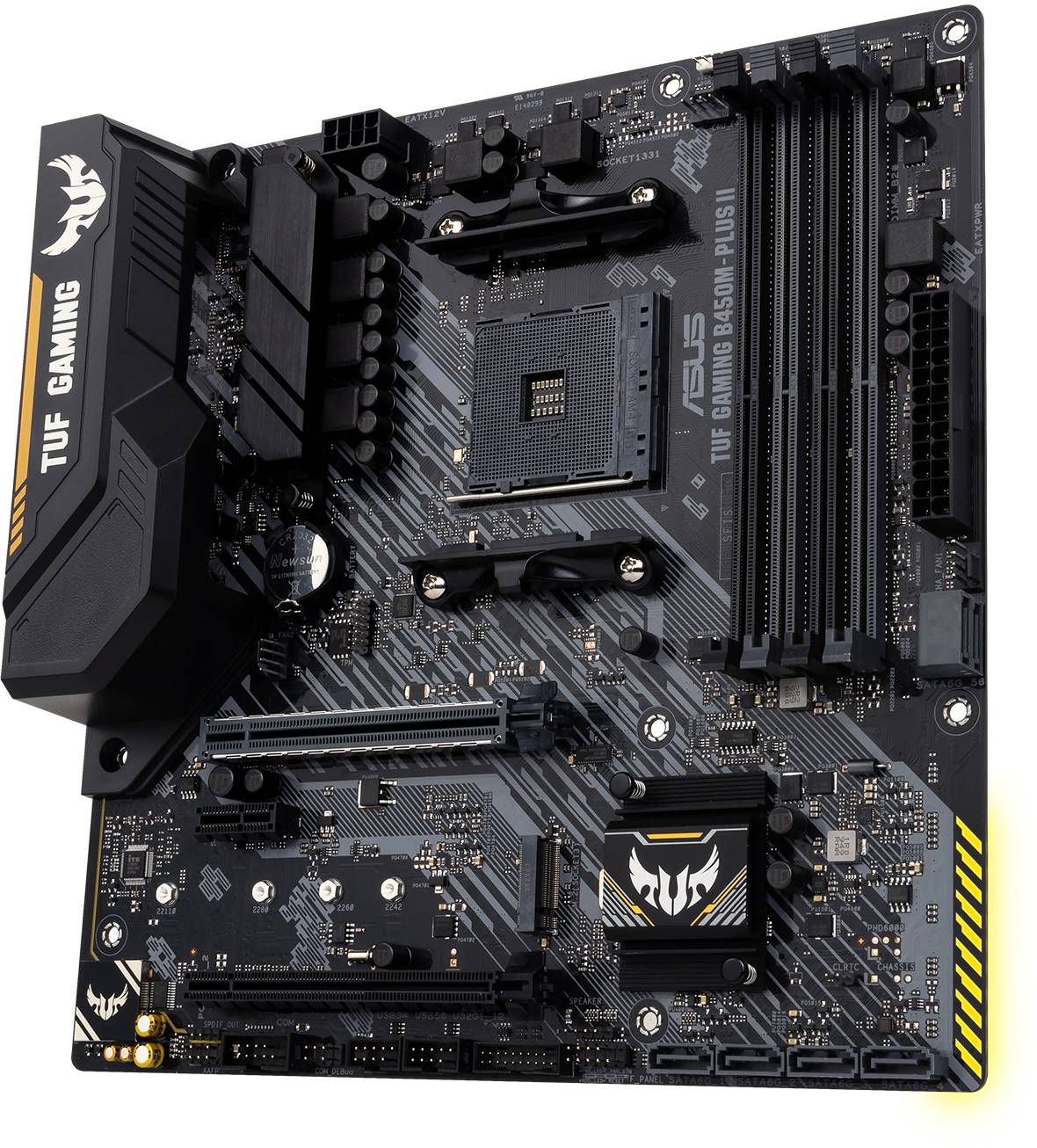 Asus TUF GAMING B450M-PLUS II Carte mère Socket (PC) AMD AM4 Facteur de forme (détails) Micro-ATX Chipset de la carte mère AMD®