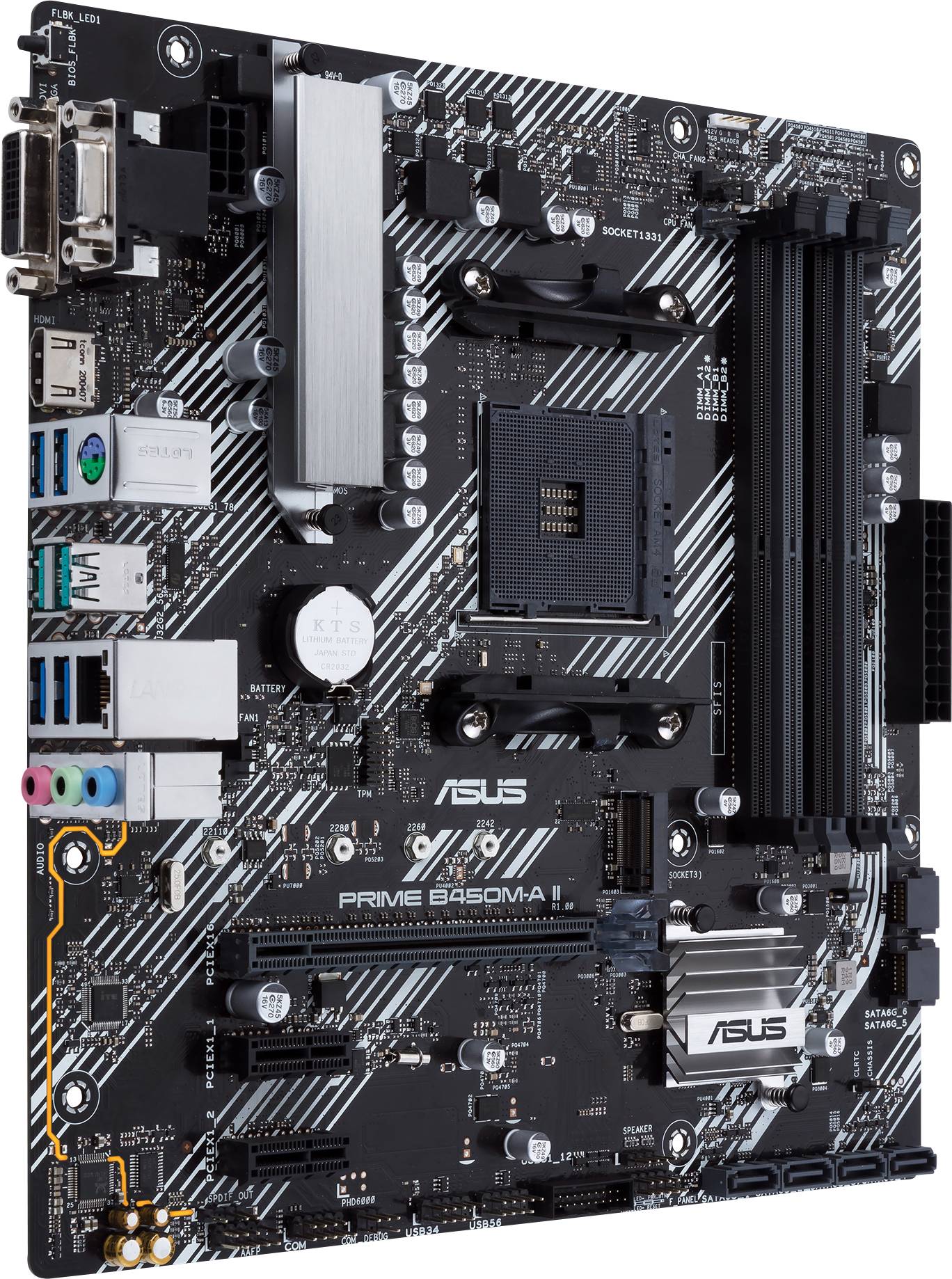 Asus PRIME B450M-A II Carte mère Socket (PC) AMD AM4 Facteur de forme (détails) Micro-ATX Chipset de la carte mère AMD® B450